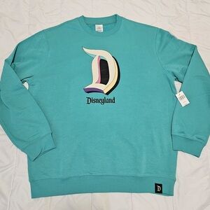 Disneyland Teal Crewneck Sweater NEW